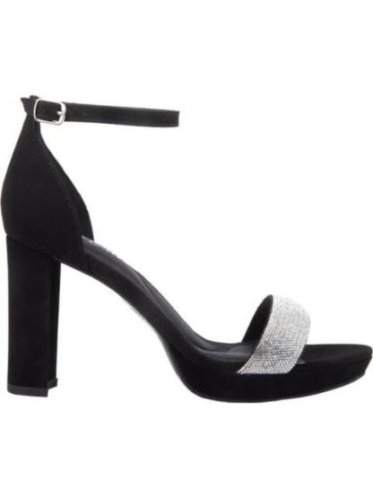 SANDALIA TACON PLATAFORMA CON BRILLOS NEGRO MOLTO BELLO