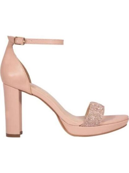 SANDALIA TACON PLATAFORMA CON BRILLOS NUDE MOLTO BELLO