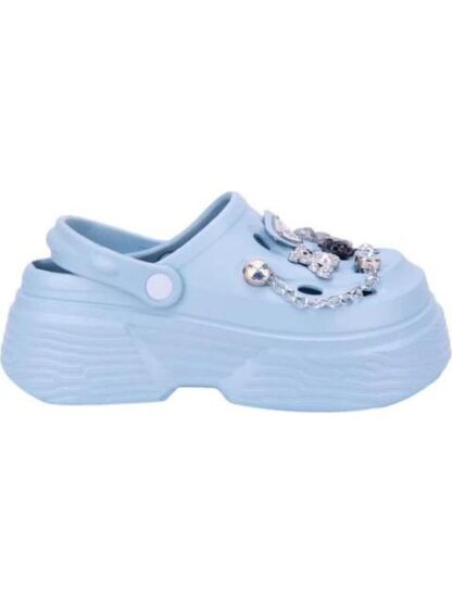 SANDALIA ZUECO AZUL BANANA PRICE