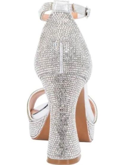 SANDALIAS CON PLATAFORMA BRILLOS PLATA THALIA SODI - Image 3