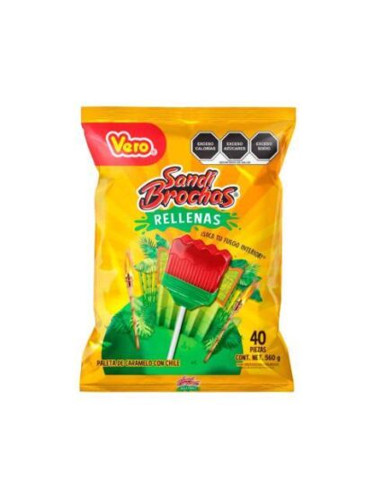 SANDIBROCHAS PALETA MACIZA RELLENA BOLSA CON 40 PIEZAS