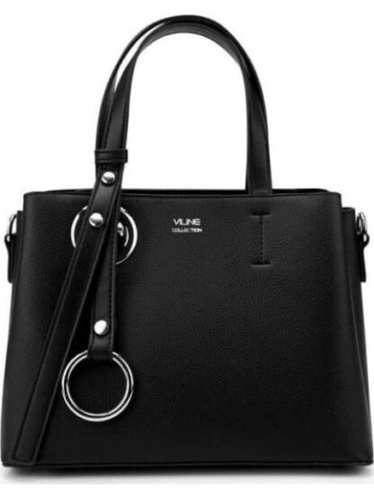 SATCHEL CON CORREA NEGRO VI LINE