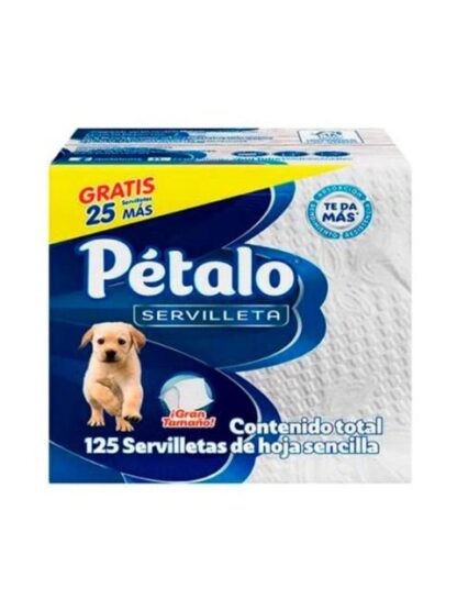 SERVILLETAS PETALO 100 PZ + 25 PZ GRATIS