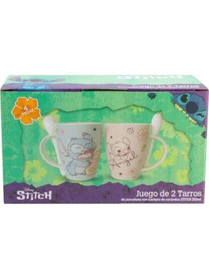 SET 2 TAZAS CON CUCHARA STITCH 310 ML MULTICOLOR DISNEY - Image 4