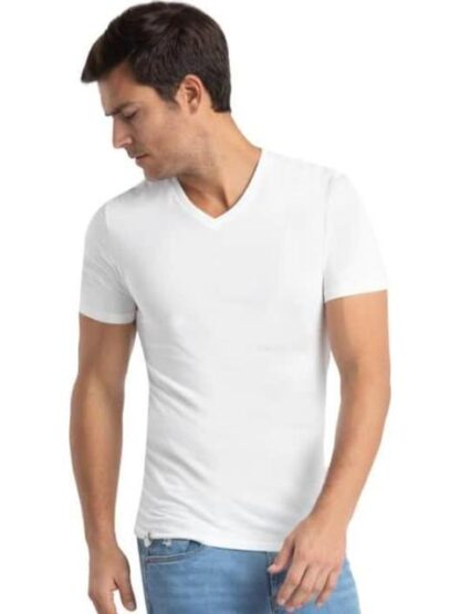 SET 3 PLAYERAS CUELLO V BLANCO LACOSTE - Image 4