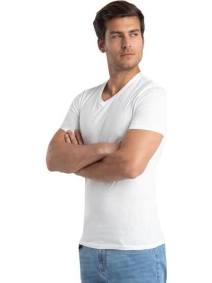 SET 3 PLAYERAS CUELLO V BLANCO LACOSTE - Image 5