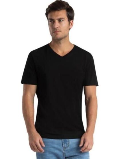 SET 3 PLAYERAS CUELLO V NEGRO LACOSTE