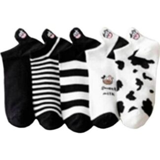 SET 5 PARES DE TINES CON BORDADO BLANCO/NEGRO LOVE TO LOUNGE