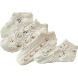 SET 5 PARES DE TINES CON BORDADO MARFIL LOVE TO LOUNGE