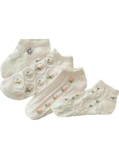 SET 5 PARES DE TINES CON BORDADO MARFIL LOVE TO LOUNGE