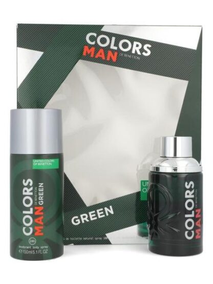 SET BENETTON COLORS GREEN 2PZ 100ML EDT SPRAY