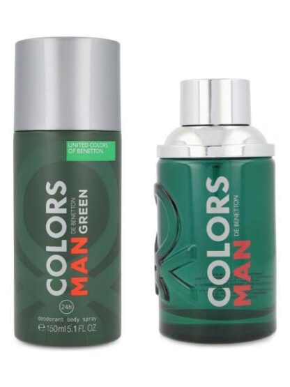 SET BENETTON COLORS GREEN 2PZ 100ML EDT SPRAY
