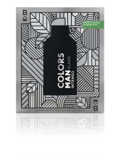 SET BENETTON COLORS MAN BLACK INTENSE EDT 100ML + MEGASPRITZER 10ML - Image 2