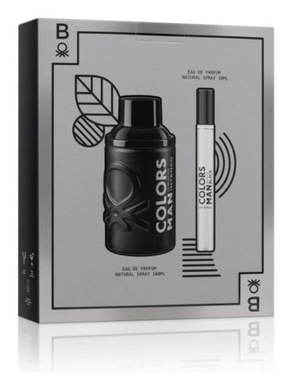 SET BENETTON COLORS MAN BLACK INTENSE EDT 100ML + MEGASPRITZER 10ML - Image 3