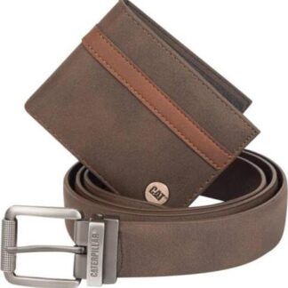 SET CARTERA Y CINTURON CAFE CATERPILLAR