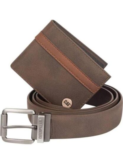 SET CARTERA Y CINTURON CAFE CATERPILLAR