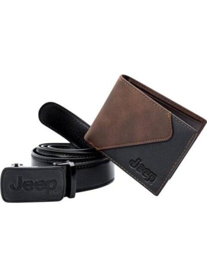 SET CARTERA Y CINTURON CON HEBILLA AUTOMATICA NEGRO JEEP