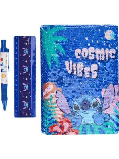 SET ESCOLAR LIBRETA LAPICERO SEPARADORES GOMA      LI AZUL STITCH - Image 2