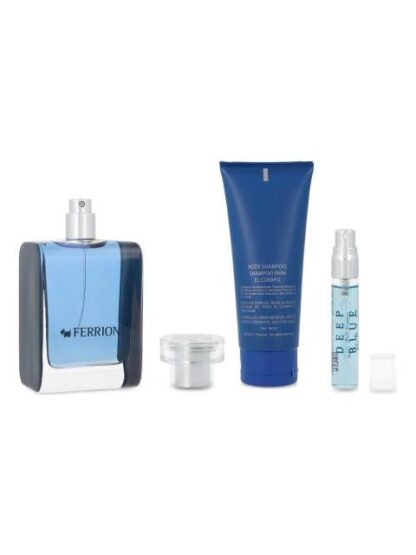 SET FERRIONI DEEP BLUE 3PZ 100ML EDT SPRAY BODY - Image 3