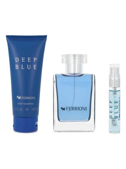 SET FERRIONI DEEP BLUE 3PZ 100ML EDT SPRAY BODY - Image 4