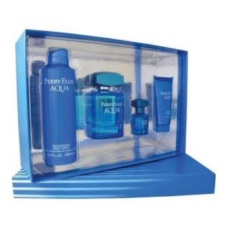 SET PERRY ELLIS AQUA CABALLERO 4 PZ - ORIGINAL