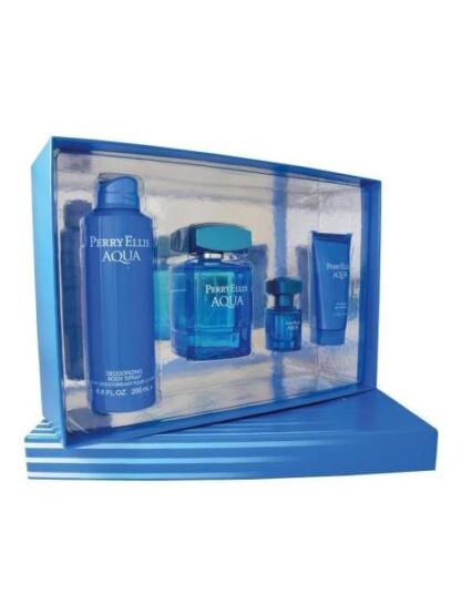 SET PERRY ELLIS AQUA CABALLERO 4 PZ - ORIGINAL