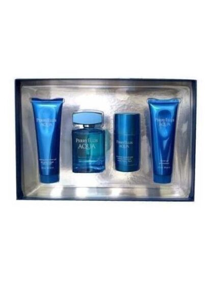 SET PERRY ELLIS AQUA CABALLERO 4 PZ - ORIGINAL - Image 2