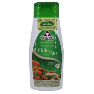 SHAMPOO CAPILAR DE CHILE Y EXTRACTO DE AJO 550ML CUARZO COSMETICS