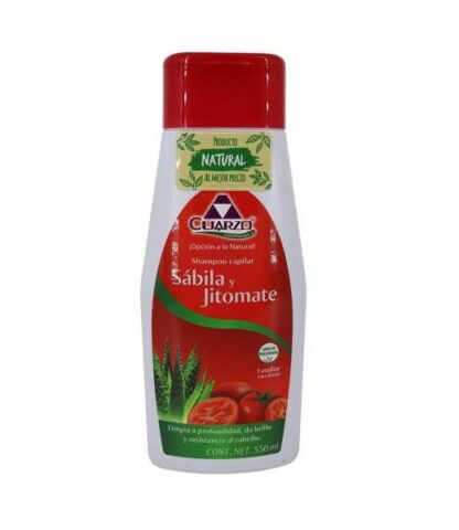 SHAMPOO CAPILAR DE SABILA Y JITOMATE 550 ML. CUARZO COSMETICS
