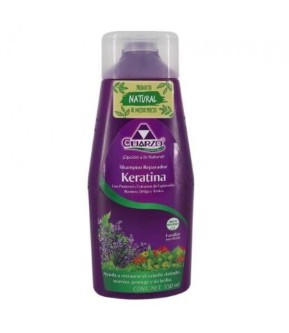 SHAMPOO CAPILAR REPARADOR CON PANTENOL Y KERATINA 550ML. CUARZO COSMETICS