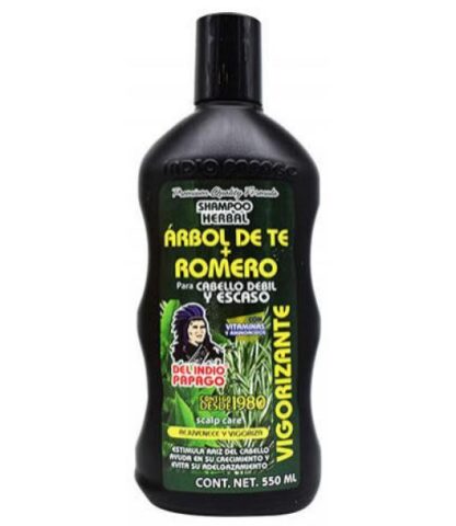 SHAMPOO ROMERO Y ARBOL DE TE 550 ML DEL INDIO PAPAGO