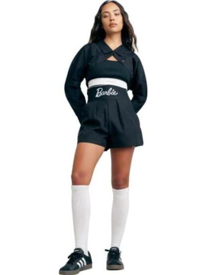 SHORT CINTURA ALTA BARBIE NEGRO BARBIE - Image 2