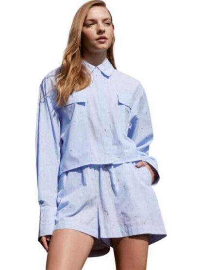 SHORT CON PEDRERIA AZUL HOLLY LAND - Image 2