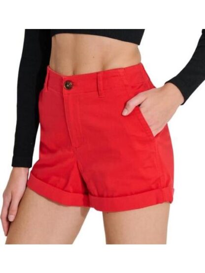 SHORT DE GABARDINA CINTURA REGULAR ROJO HOLLY LAND - Image 4
