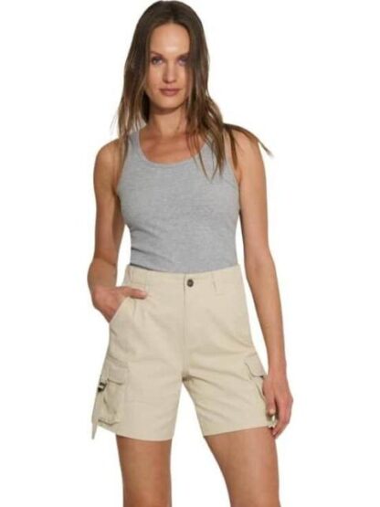 SHORT DE GABARDINA CON BOLSAS CARGO BEIGE HOLLY LAND - Image 2