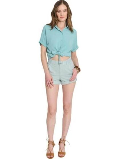 SHORT DE GABARDINA CON ELASTICO AZUL HOLLY LAND