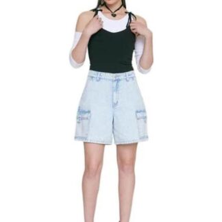 SHORT MEZCLILLA CINTURA ALTA AZUL ATMOSPHERE DNM