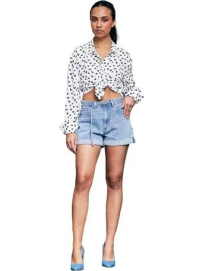 SHORT MEZCLILLA CINTURA ALTA GRIS ATMOSPHERE DNM