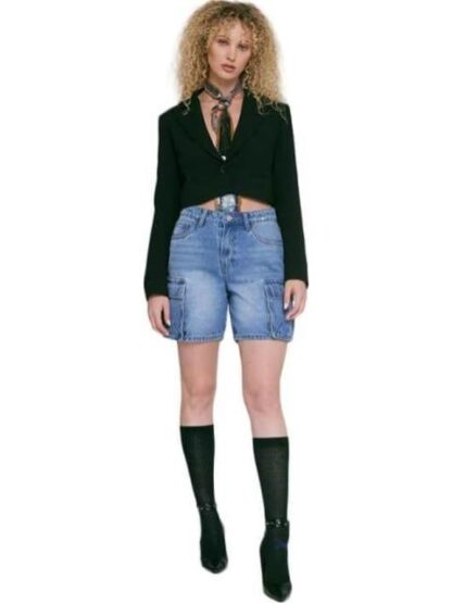 SHORT MEZCLILLA CINTURA ALTA GRIS ATMOSPHERE DNM
