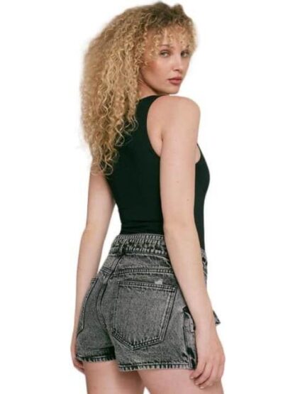 SHORT MEZCLILLA CINTURA ALTA NEGRO ATMOSPHERE DNM - Image 3