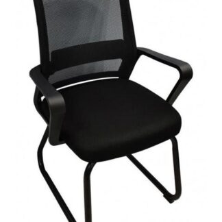 SILLA DE VISITA NEXTEP NE652N CON DESCANSABRAZOS TELA-MALLA COLOR NEGRO