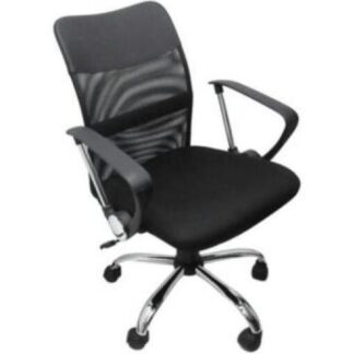 SILLA EJECUTIVA NEXTEP NE650E ALTURA AJUSTABLE Y RECLINABLE GIRATORIA Y CROMADA COLOR NEGRO.