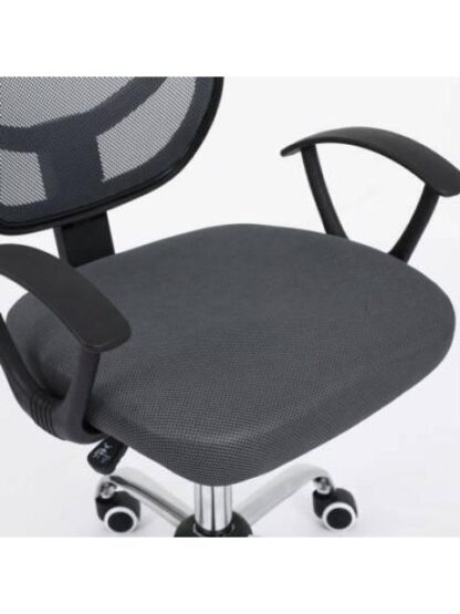 SILLA SECRETARIAL NEXTEP NE650SG DE ALTURA AJUSTABLE 10CM COLOR GRIS BASE GIRATORIA TELA EN MALLA CROMADA SOPORTA HASTA 110 KG - Image 2