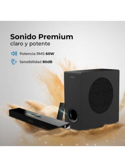 SISTEMA DE SOUNDBAR 2.1 DYNAMIC THIN BS600 ADVANCED SERIES CONTROL REMOTO INCLUIDO COLOR NEGRO. AC940801 - Image 3