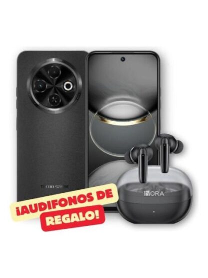 SMARTPHONE TECNO SPARK 30C DUAL SIM 8 256 NEGRO CON AUDIFONOS INALAMBRICOS - Image 2