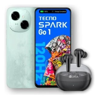 SMARTPHONE TECNO SPARK GO 1 DUAL SIM 4 128GB CON AUDIFONOS INALAMBRICOS INCLUIDOS