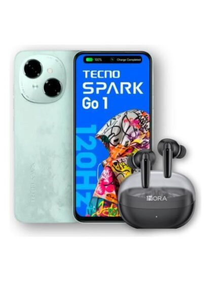 SMARTPHONE TECNO SPARK GO 1 DUAL SIM 4 128GB CON AUDIFONOS INALAMBRICOS INCLUIDOS