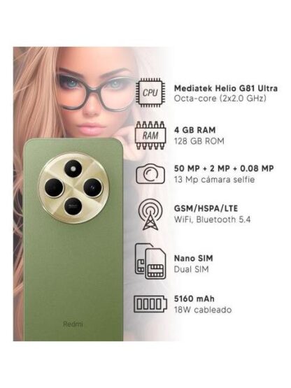 SMARTPHONE XIOMI REDMI 14C 6 128GB DUAL SIM VERDE - Image 2