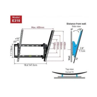 SOPORTE DE PARED BARKAN E310+ PARA PANTALLA CURVO-PLANO 19 65 HASTA 50KG NEGRO
