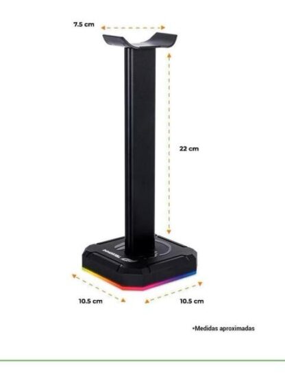 IMMORTAL GAMING BASE PARA AUDIFONOS GAMER IMGSA RGB USB NEGRO - Image 3